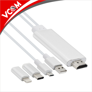 VCOM HDMI à Micro USB Type C pour <span class=keywords><strong>iPhone</strong></span> à HDMI Câble 1080 P HDTV Adaptateur <span class=keywords><strong>AV</strong></span> USB Câble 2 m - Product Image 5