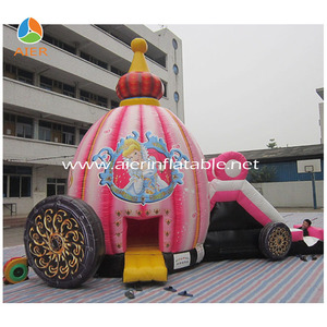 Inflable nuevo <span class=keywords><strong>transporte</strong></span> de color rosa para las niñas, inflables princesa del carro para la venta - Product Image 1