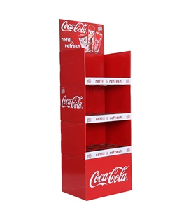 Estante de exhibición de cartón personalizado para <span class=keywords><strong>supermercado</strong></span>, expositor de papel corrugado para jugo de bebidas, fácil de montar - Product Image 4