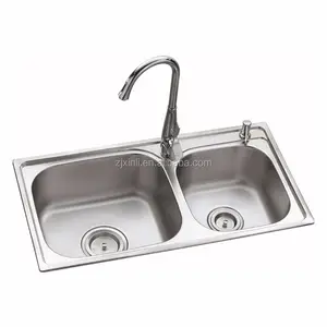 78*43 CM SUS202 In Acciaio Inox Sopra Il Contro Doppia Vasca Lavello Della Cucina X26171