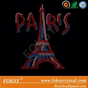 Paris Tháp Eiffel rhinestone motif tinh thể rhinestone motif đối với dresses