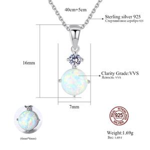 CZCITY 925 de plata esterlina ópalo de fuego collar suerte nacimiento COLLAR COLGANTE de piedra