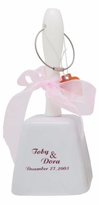 Campanaccio Svizzero Edelweiss Personalizzato Bianco per Bomboniere Matrimonio - Product Image 4