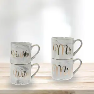 Ceramic Mr Mrs Lover Cups Wedding Coffee Mug Engagement Bride and Groom Holiday Gift Couple Mugs Personalised Cushion Cover