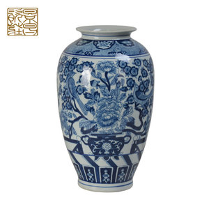 Factory Wholesale Retro Ceramic Blue Tall <strong>Chinese</strong> <strong>Vases</strong> for Home Decor - Product Image 3