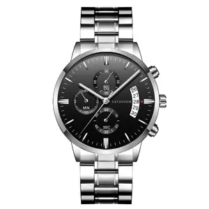 Luxe Mannen Horloge Drie Ogen Zes Stalen Naald Horloge heren Polshorloge reloj hombre