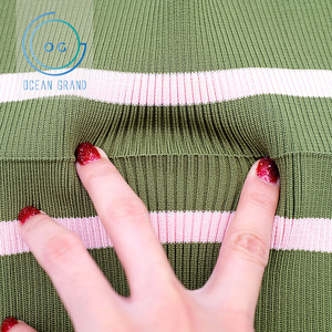 Tela acanalada de punto plano a rayas para puños y cuello - Product Image 4