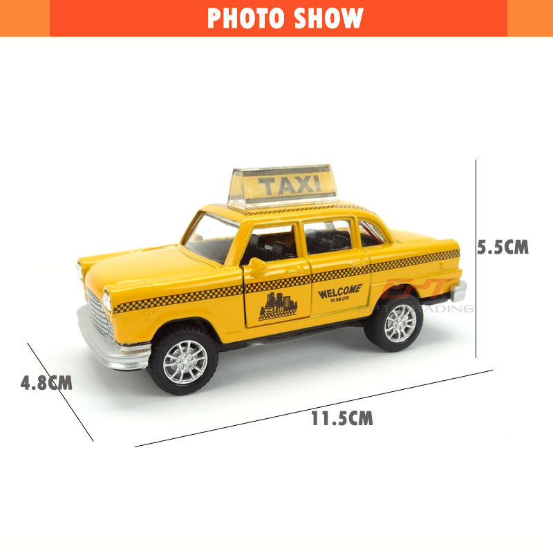 EPTクレイジー販売1:32プルバックダイキャストおもちゃ黄色のタクシー