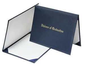 Custom Logo PU Golden Imprinted Diploma Cover Leather Certificate Folder