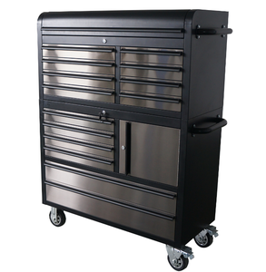 Coffre à outils Hyxion en acier inoxydable de 41 pouces avec 14 tiroirs pour <span class=keywords><strong>garage</strong></span> et atelier, revêtement en poudre noire, coffre à outils et armoire - Product Image 3