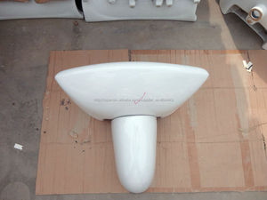 Cerámica de pared moderna semi pedestal de porcelana sanitaria lavarse las manos baño del fregadero del lavabo - Product Image 5