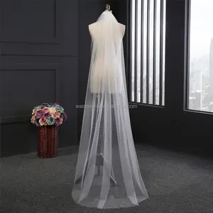 Voile de mariée blanc ivoire, grande traine, pour mariage, 1T