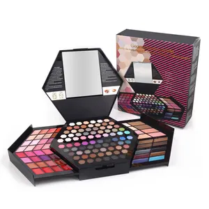 Hot sale 130 colors cosmetic eyeshadow palette set makeup blush powder eye shadow kit
