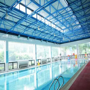 High Quality Low Cost Light Steel Structure Wave Roofing Swimming Pool Design Construction