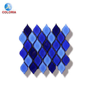 Tuiles en céramique bleues et <span class=keywords><strong>turquoise</strong></span> mélangées dans diverses formes de mosaïque - Product Image 2