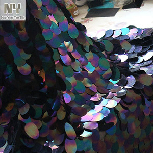 Nanyee Bán Buôn Dệt May Mới Nhất Được Thiết Kế Hình Bầu Dục Ma Thuật Màu Sequin Vải - Product Image 6