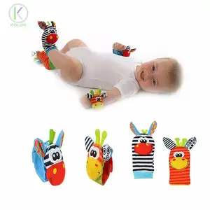 KOLOR-B-3597 infant baby toy rattle socks