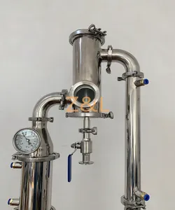 Stainless Steel Sanitary gin basket with 2" tri clamp 90 degree elbow for moonshine still reflux column