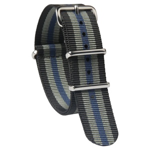 <span class=keywords><strong>Bracelet</strong></span> de <span class=keywords><strong>montre</strong></span> en Nylon en gros à bas prix 18/<span class=keywords><strong>20</strong></span>/22/24mm <span class=keywords><strong>bracelet</strong></span> de <span class=keywords><strong>montre</strong></span> rayé en <span class=keywords><strong>tissu</strong></span> 1.2mm ceinture à passage unique avec boucle polie 304L - Product Image 1