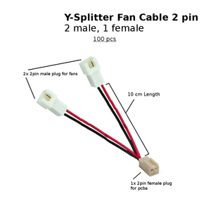 Y-Splitter Fans ชุดสายไฟสำหรับผู้หญิงถึงตัวผู้2ขา - Product Image 2