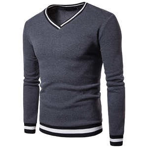 Suéter <span class=keywords><strong>de</strong></span> <span class=keywords><strong>Cuello</strong></span> en V con Costuras <span class=keywords><strong>de</strong></span> Manga Larga <span class=keywords><strong>de</strong></span> Alta Calidad para <span class=keywords><strong>Hombre</strong></span>, Primavera 2022 - Product Image 3