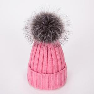 Giá Rẻ Giả Hoặc Bất Fur Pom Bóng Ấm Dệt Kim Mùa Đông Phụ Nữ Pompom Beanie Mũ - Product Image 6