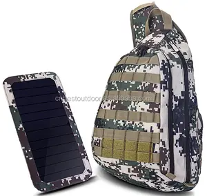 Camo Sling Solar Panel Sling Backpack Light Hddght 6.5w Polyester Camouflage 600D Unisex Bag Pack Solar Panel Multicam Zipper