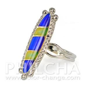 แหวนคู่ชุบสังกะสีอัลลอยทันสมัยเปลี่ยนสีได้พร้อมลายทาง - Product Image 5