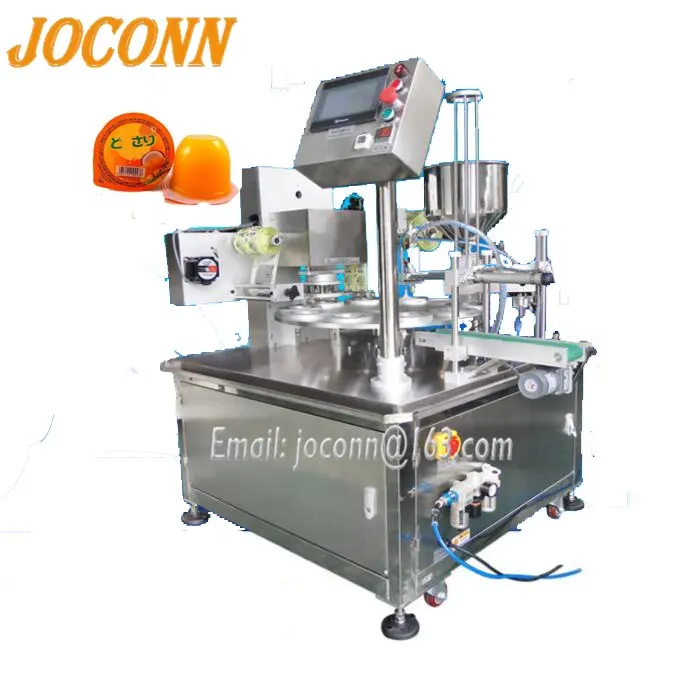 jelly/pudding cup filling sealing machine/small bubble tea cup filler packaging machine /plastic yogurt filler sealer