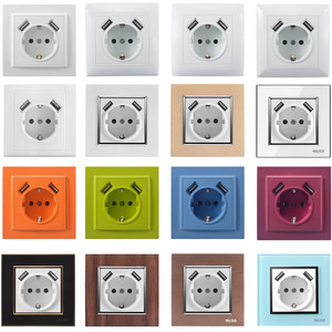 Ổ Cắm Tường 16A 2P + T Tiêu Chuẩn EU Mới Ổ Cắm Usb Gắn Tường Kết Nối Thông Dụng CE Ổ Cắm Usb Đôi - Product Image 5