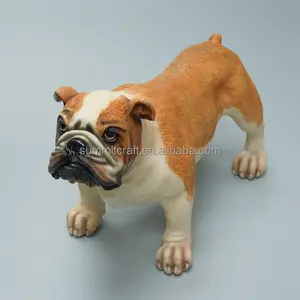 定制树脂栩栩如生的斗牛犬人体模型道具逼真的斗牛犬雕像