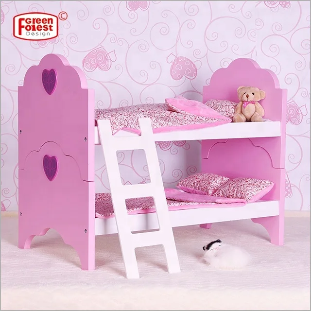 Лидер продаж, детская двухъярусная кровать, игрушки, Штабелируемая американская деревянная двухъярусная кровать для девочек, для кукол