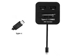 Nuevo adaptador! USB3.1 tipo-c HUB + Card reader, múltiple <span class=keywords><strong>2</strong></span> Port HUB tarjeta SD TF lector adaptador - Product Image 3