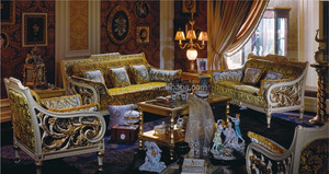 Juego de Sofás de Salón Estilo Real Italiano, Muebles de Salón de Diseño de Cisne de Lujo, Sofá de Color Brillante con Tallado Delicado - Product Image 6