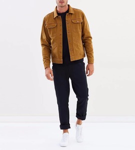 Giacca in Denim di Cotone Marrone Regolare per Uomini Eleganti - Product Image 2