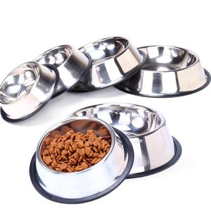 Mangkuk Anjing Stainless Steel, Mangkuk Hewan Peliharaan Anti Slip 6 Ukuran Logo Kustom - Product Image 1