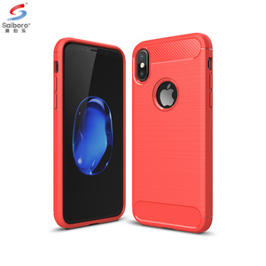 Tpu Cassa Del Telefono Delle Cellule Per Il <span class=keywords><strong>Iphone</strong></span> <span class=keywords><strong>X</strong></span> 8 Plus 7 Plus, per <span class=keywords><strong>Iphone</strong></span> <span class=keywords><strong>X</strong></span> Cassa Della Fibra Del Carbonio Red Antiurto - Product Image 1
