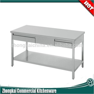 fabricante 2 capas de acero inoxidable <span class=keywords><strong>restaurante</strong></span> mesa de trabajo con <span class=keywords><strong>los</strong></span> cajones sin peto - Product Image 1