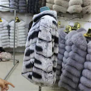 China Daying real Rex conejo Chinchilla abrigos de piel Real chaquetas