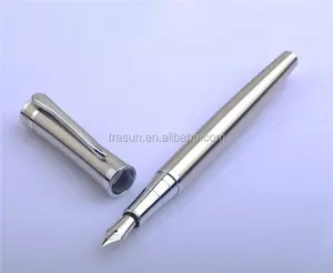 लक्जरी रजत मढ़वाया काली स्याही किताबी कीड़ा फाउंटेन पेन