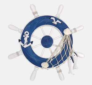 Decorativo di Legno Barca Volante 23x23 centimetri di Trasporto Marittimo Della Parete Barca Timone della nave ruota decorazione della parete - Product Image 3
