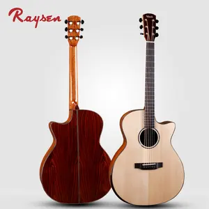 Polished Natural talent Guitar acoustic with D'Adario EXP16 and fingerplate GAC Contoured guitar shape