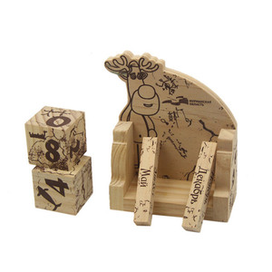 Tavolo decorativo Legname Legno Cubo Calendario - Product Image 4