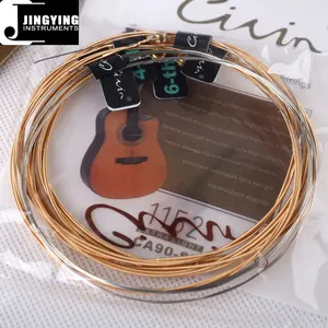 批发高品质高碳钢串和 90/10 黄铜缠绕弦声吉他串