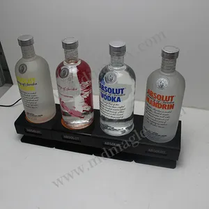 Estante de exhibición combinado de botellas de vino hecho a medida, led de metal para vodka glorifier