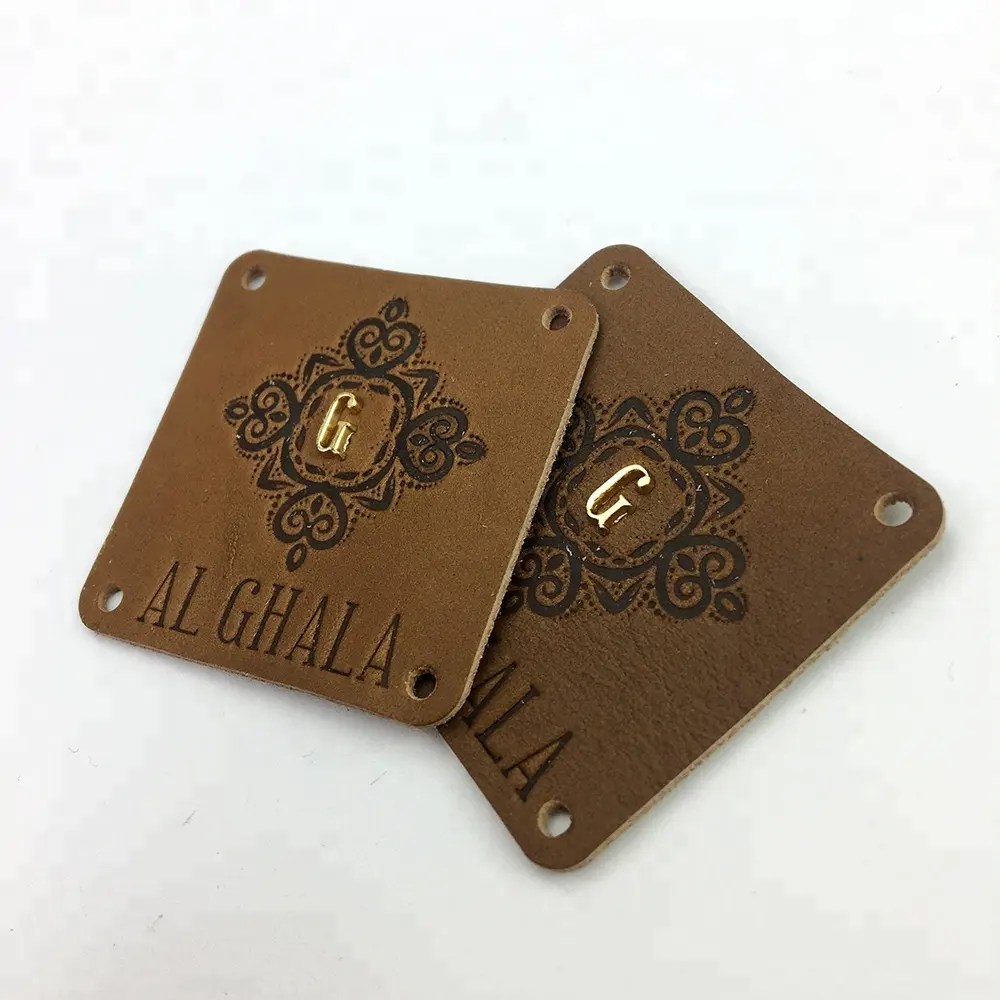 Metal Leather Labels Personalized Custom Debossed Brand Logo Real Leather Patches for Jeans