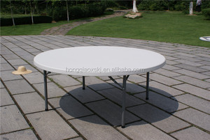 Diámetro 160cm HDPE molde blanco MESA REDONDA/plegable <span class=keywords><strong>8</strong></span> asientos mesa de reunión para de interior y al aire libre/venta caliente tamaño de la Mesa