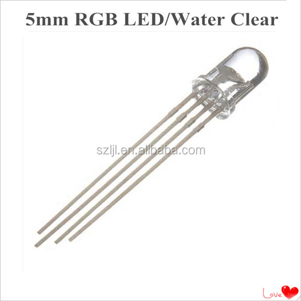 5 мм RGB светодиодный рассеиватель, 5 мм RGB LED Water Clear (Одобрено CE и RoHs)