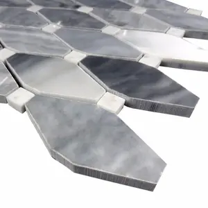 Long Hexagon Natural Slate Mosaic Stone Marble Tile Interior Background