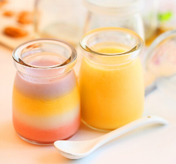 100ml Clear Round Glass Custom Decal Printing Logo Milk Bottle Juice Food Storage Bottle